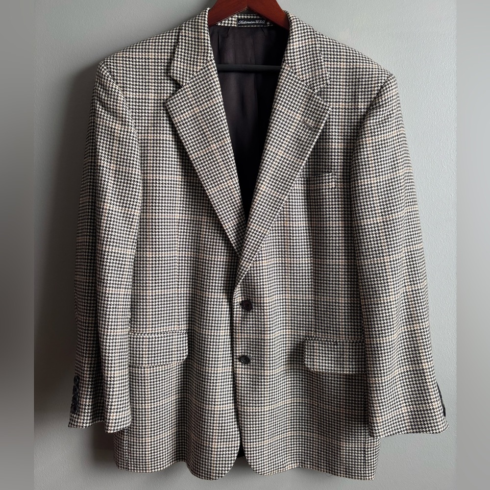 Tom James Executive Collection Modern Vintage Houndstooth Blazer